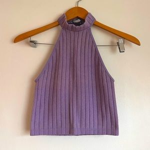 ZARA Purple Sleeveless Turtleneck Top 💟
